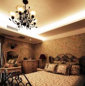 现代简约三居美式卧室装修效果图