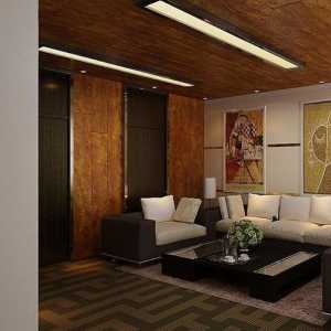 现代美式家庭暖装客厅装修效果图