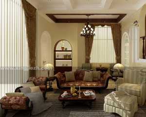 客厅吊灯茶几沙发简欧装修效果图