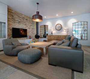现代新房客厅布沙发装修效果图