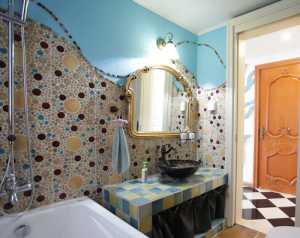 现代美式卫生间瓷砖色彩装修效果图