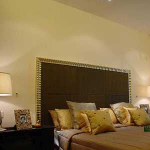 现代中式卧室头瓷砖背景墙装修效果图