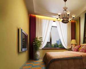 现代米黄色窗帘别墅起居室装修效果图