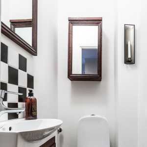 浴缸柜子面盆柜镜子装修效果图