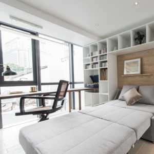现代原木色地板式别墅卧室装修效果图