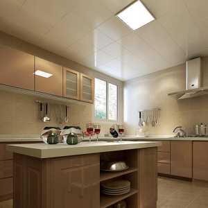 现代别墅厨房亮白式吊灯装修效果图