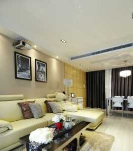 现代大户型客厅棕色皮沙发装修效果图