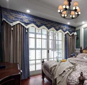 中式豪华别墅卧室背景墙装修效果图