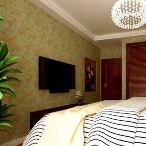现代暖色别墅卧室墙面装修效果图