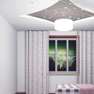 吊顶富裕型卧室背景墙头柜装修效果图