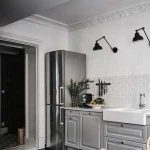 新古典别墅欧式黑白厨房装修效果图