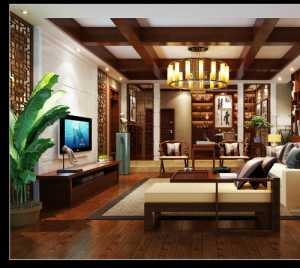 中式客厅灯具沙发中式家具装修效果图