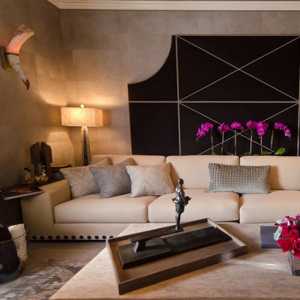 沙发背景墙客厅美式暖色调装修效果图
