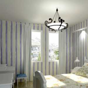 台灯双人卧室壁纸新中式装修效果图