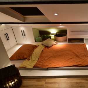 橙色新中式卧室装修效果图