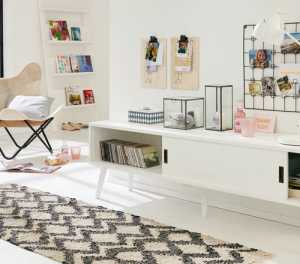50平米书架地毯客厅装修效果图