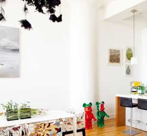 现代别墅砖型纹理墙面厨房装修效果图