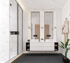 卫生间现代黑白三居装修效果图