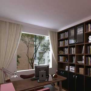 书房美式家具书柜落地灯装修效果图