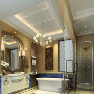 瓷砖背景墙浴缸卫生间镜子装修效果图