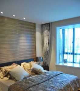 现代卧室硅藻泥背景墙装修效果图