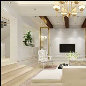 现代明朗白色系别墅起居室装修效果图