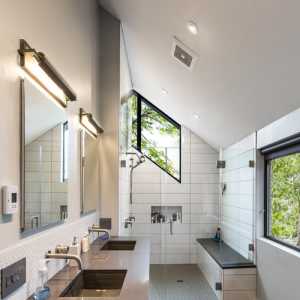 瓷砖背景墙镜子浴缸卫生间装修效果图