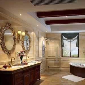 别墅卫生间浴缸欧式古典装修效果图