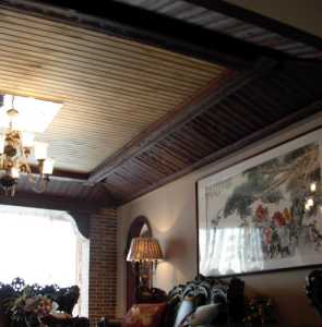 中式三居客厅吊顶茶几装修效果图
