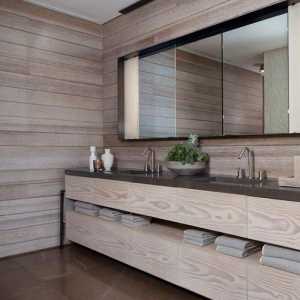 欧式卫生间镜面浴室柜装修效果图