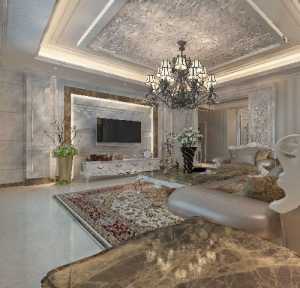 精致华丽客厅大型地毯装修效果图