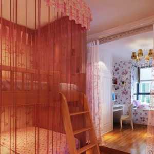 粉色温馨儿童房墙纸装修效果图