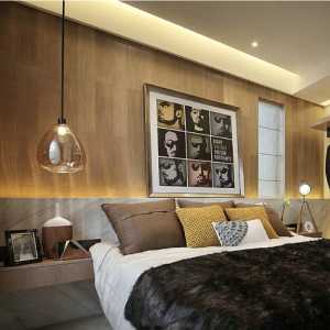 卧室蓝色墙面现代欧式别墅装修效果图