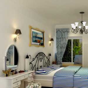 清新现代风绿色背景墙卧室装修效果图
