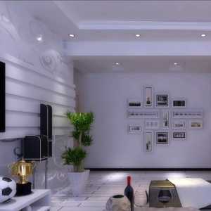 黑白混搭客厅现代小户型装修效果图