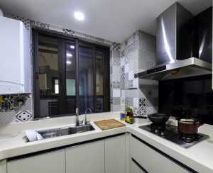 现代别墅黑白靓丽型厨房装修效果图