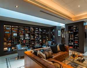 书架沙发富裕型客厅装修效果图