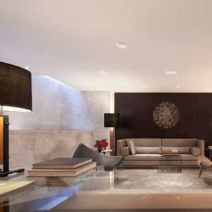 现代别墅黑白混搭型起居室装修效果图