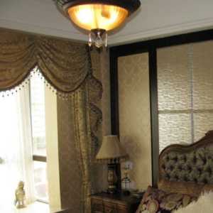 中式卧室背景墙窗帘大户型装修效果图
