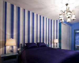 卧室现代蓝色窗帘装修效果图