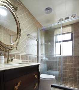 干湿分离卫生间淋浴室瓷砖装修效果图