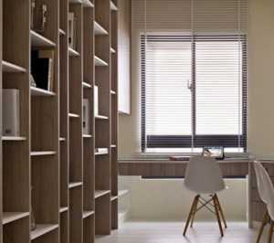 书房现代风白色实木书柜装修效果图