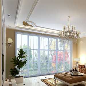 美式客厅华丽吊顶灯饰四居装修效果图