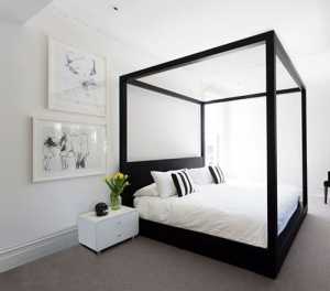 现代新古典卧室米白色装修效果图