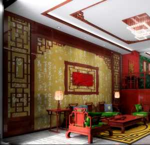 中式复古式灯具别墅客厅装修效果图