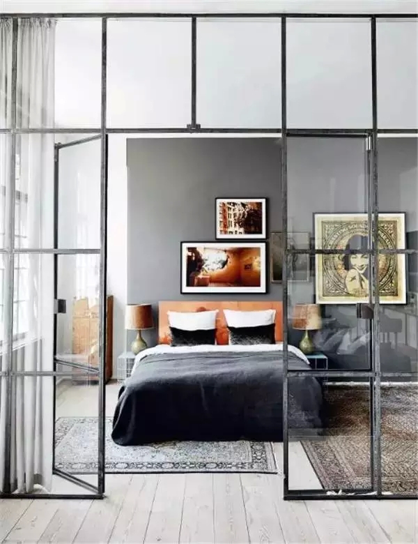 新中式两居卧室窗帘现代装修效果图