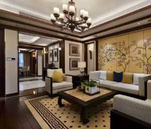 别墅东南亚客厅沙发背景墙装修效果图