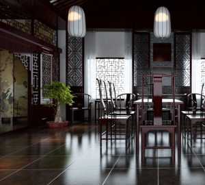 卧室现代黑白花色餐厅装修效果图