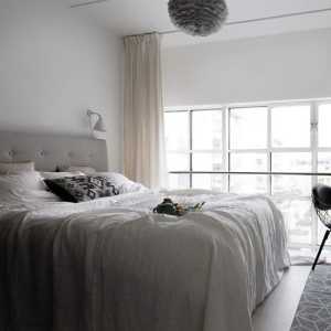 白色简洁卧室背景墙灯具装修效果图