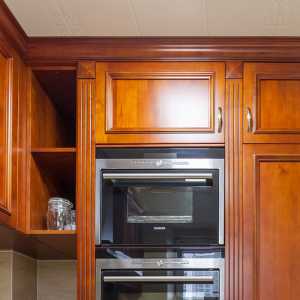 美式厨房大理石台面橱柜装修效果图